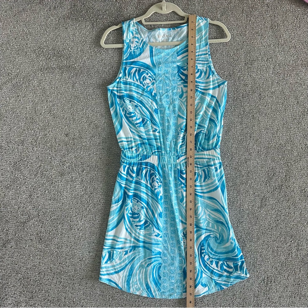 Lilly Pulitzer Windward Dress Resort White & Blue Sea Ruffles Engineer Dress‎ - Picture 5 of 8